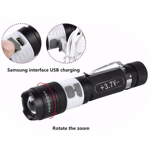 Zoomable LED Flashlight - 18650 Handlamp Light Lamp