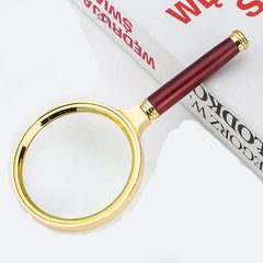 8mm HD 6X Wooden Handle Magnifying Glasses - Portable Reading Glasses