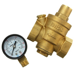 Adjustable Water Heater Pressure Reducing Valve with Gauge and Safety Relief Regulator Controller