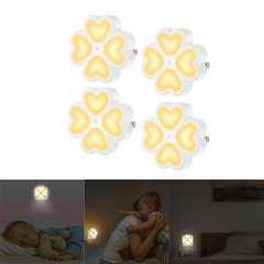 Love Shape LED Night Light with Sensor, Plug-in for Baby Kid Bedroom, 0.5W, AC100-240V