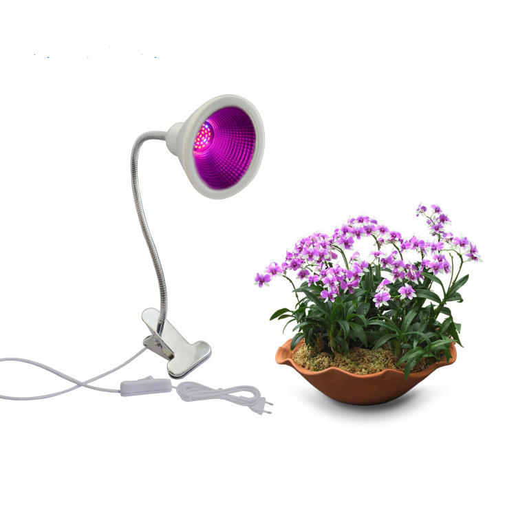 12W LED Grow Light for Plants - Single-Head Clamp, Flexible Gooseneck, Garden Greenhouse Growth Lamp