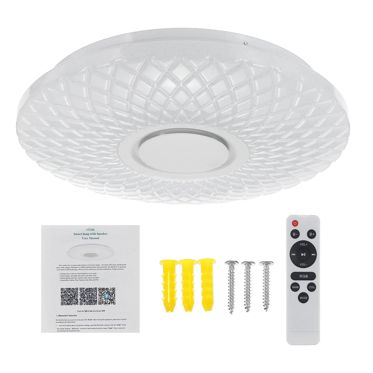 112LED Modern Dimmable RGB Ceiling Light with WIFI and APP Remote Control