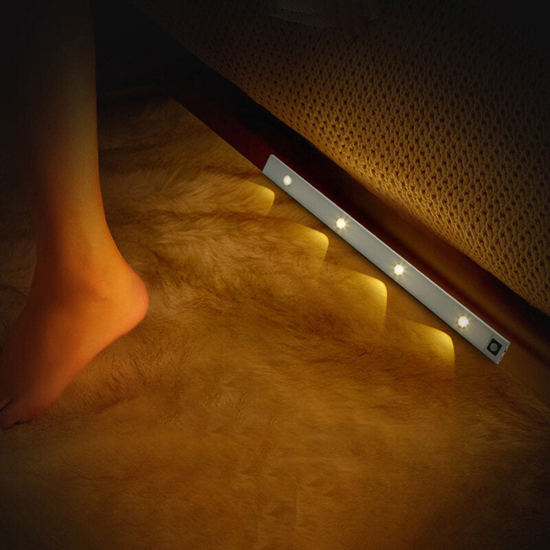 Intelligentes LED-Schranklicht mit menschlichem Körpersensor – ultradünn, USB-Aufladung, stanzfrei, 30/40/60/80 cm, Nachtlicht für den Kleiderschrank