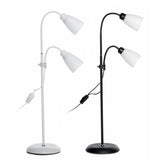 Modern Double Head Floor Lamp with Adjustable Lampshade for Reading, Home Use, AC220V