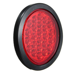 24 LED Red White Yellow Round Rear Tail Stop Brake Light Reflector for Truck Trailer Bus Boat