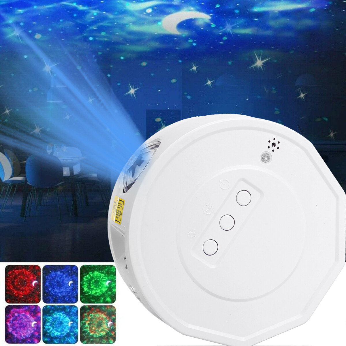 LED Galaxy Starry Night Light Projector - Music, Water Wave, Xmas Gift Decor