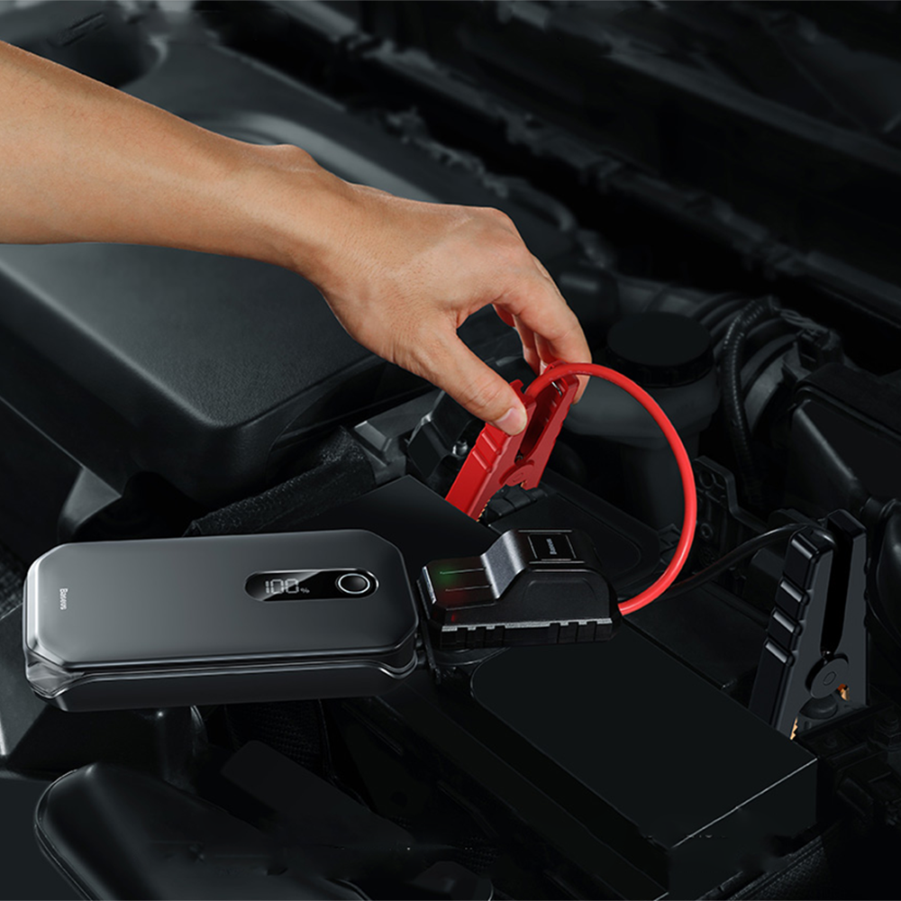 1000A 12000mAh Car Jump Starter Power Bank for 3.5L/6L Engines - Portable Emergency Battery Booster