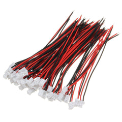 100Pcs Mini Micro JST 2.0 PH 2-Pin Connector Plugs with 120mm Wires Cables