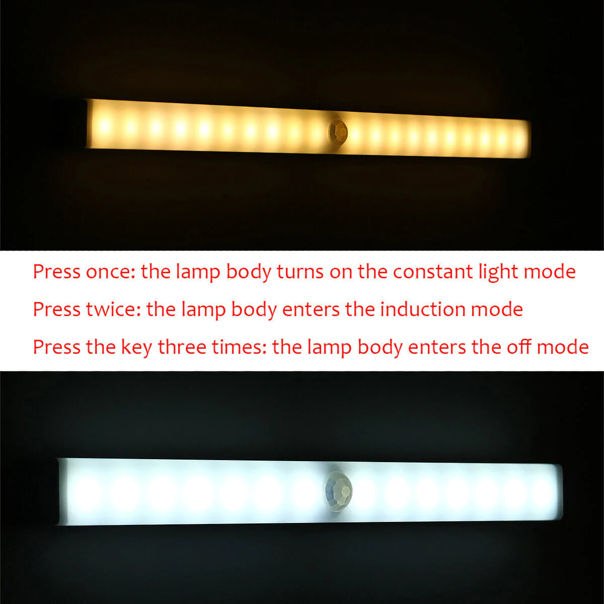 Wireless PIR Motion Sensor LED Night Light - USB Rechargeable Closet Wall Lamp