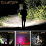 Portable LED Flashlight - Strong Light, USB Rechargeable, Power Display, Searchlight Torch