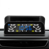 Solar Car 360 Degree Rotation Tire Pressure Monitoring System with LCD Display, Digital Clock, and Tyre Temperature Alarm