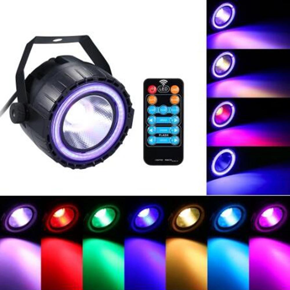 15W RGB LED Stage Light, AC90-240V, Remote Control, Sound-Activated Par Lamp for Christmas