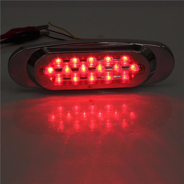 16 LED Side Marker Indicator Light for Bus, Truck, Lorry, Trailer - Red, White, Yellow, DC 12V