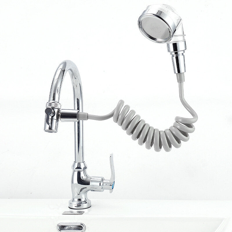 Bathroom Wash Basin Faucet Set with External Shower Head, Toilet Hold Filter, and Flexible Hair Washing Rinser Extension