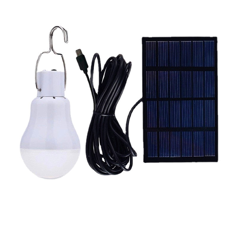 LED Solar Bulb with Hook - Outdoor Waterproof Camping Lamp, Energy-Saving for Garden, Courtyard, Path Lighting