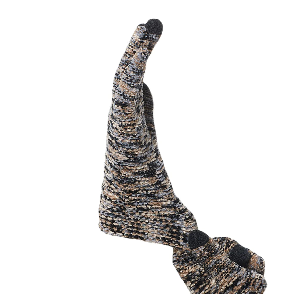 Gestrickte Touchscreen-Winterhandschuhe für Unisex – warme Chenille, Dreifinger- und Vollfinger-Optionen