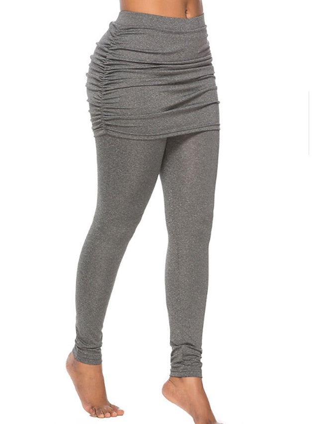 Sports Simple Soft Stretchy Pants with Ruched Sides