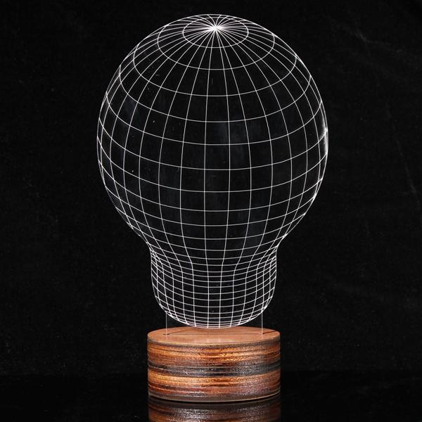 3D Visual LED Table Lamp - Energy Saving Wooden Night Light for Holidays