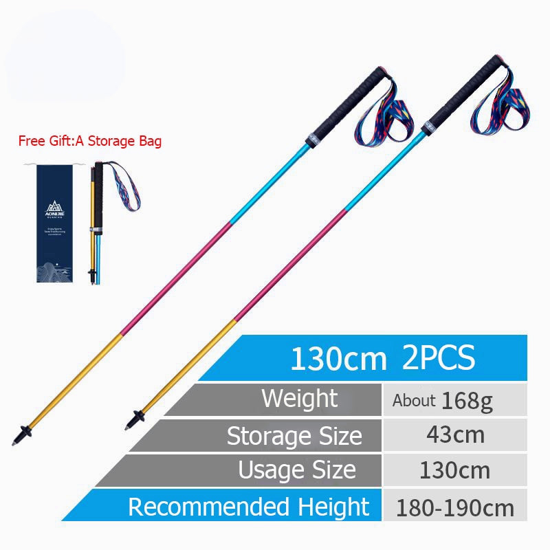 Ultralight Folding Trekking Poles - Quick Lock Carbon Fiber Walking Sticks for Hiking, Camping, Trail Running