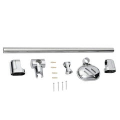 Stainless Steel Adjustable Shower Riser Rail Bar with Soap Dish, Towel Holder, and Shower Head Stand - 610mm