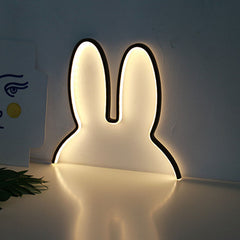 Nordic Style LED Rabbit Night Light - Creative Children's Room Decoration