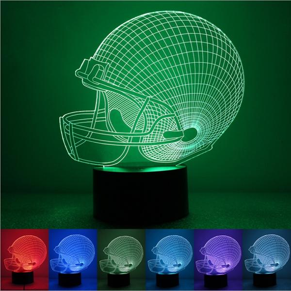 Colorful Rugby Hat 3D Touch Control USB LED Desk Lamp Night Light