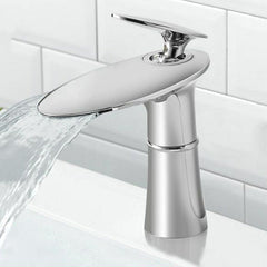 Waterfall Faucet Bathroom Basin Mixer Tap - Hot & Cold Brass Sink Fixture