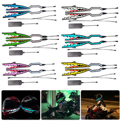 LED Motorcycle Helmet Light Strip - Flashing Shark Mouth, Night Signal, Durable, Waterproof, Luminous