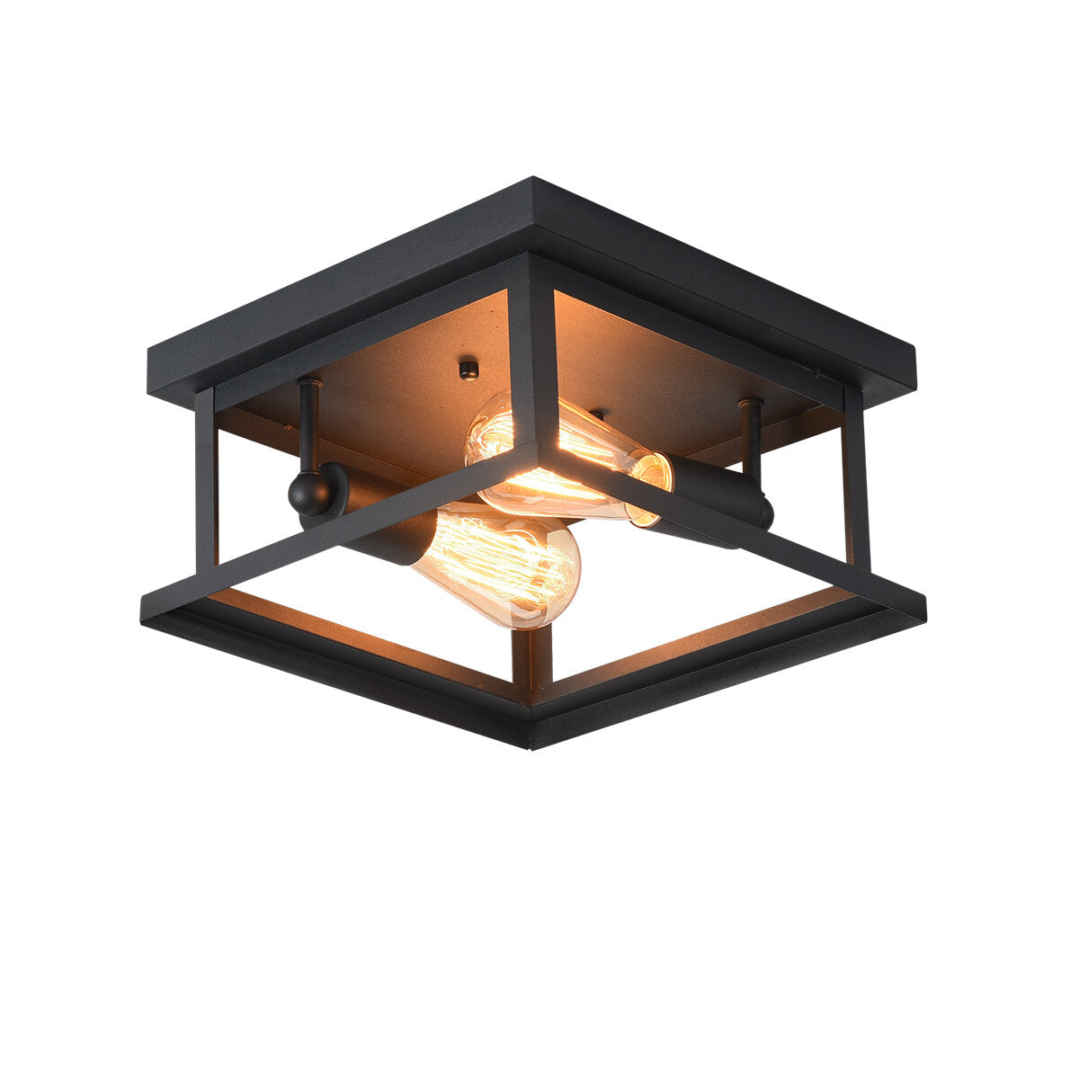 AC100V-240V Industrial Geometric Metal Pendant Ceiling Light Shade - Wire Cage Lampshade, No Bulbs