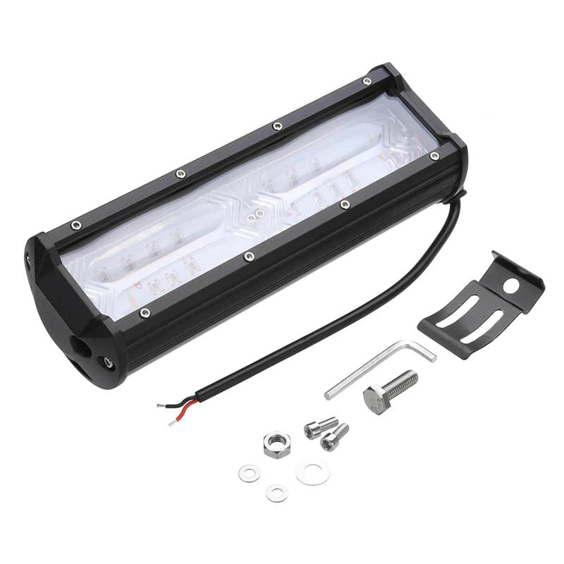 9" 48 LED Headlights, 144W 14400LM, 6500-7000K, IP68, White & Yellow Strobe, DC9-32V