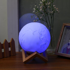 15cm Three Tone Earth Table Lamp - USB Rechargeable LED Night Light with Tap Sensor - Perfect Gift