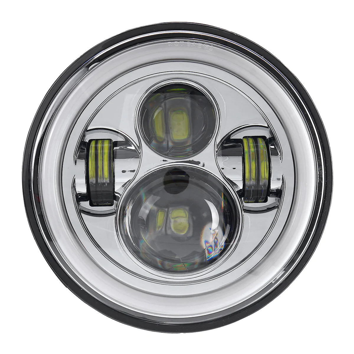 7"-LED-Projektorscheinwerfer für Motorräder und zweifarbiges 4,5"-Abblendlicht – Weiß/Gelb