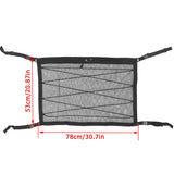 Double-Deck Foldable Car Roof Cargo Net Mesh Storage Bag with Pockets, Universal 78x53cm for SUV and Van