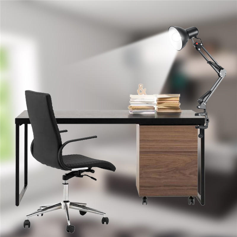 Large Adjustable Swing Arm Drafting Office Clamp Table Lamp - Studio Desk Light