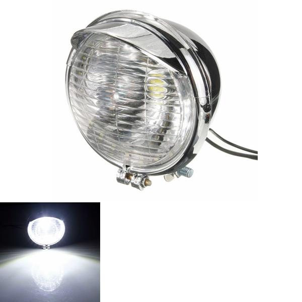 12V Universal Motorcycle Headlight with 25 LEDs and Chrome Case