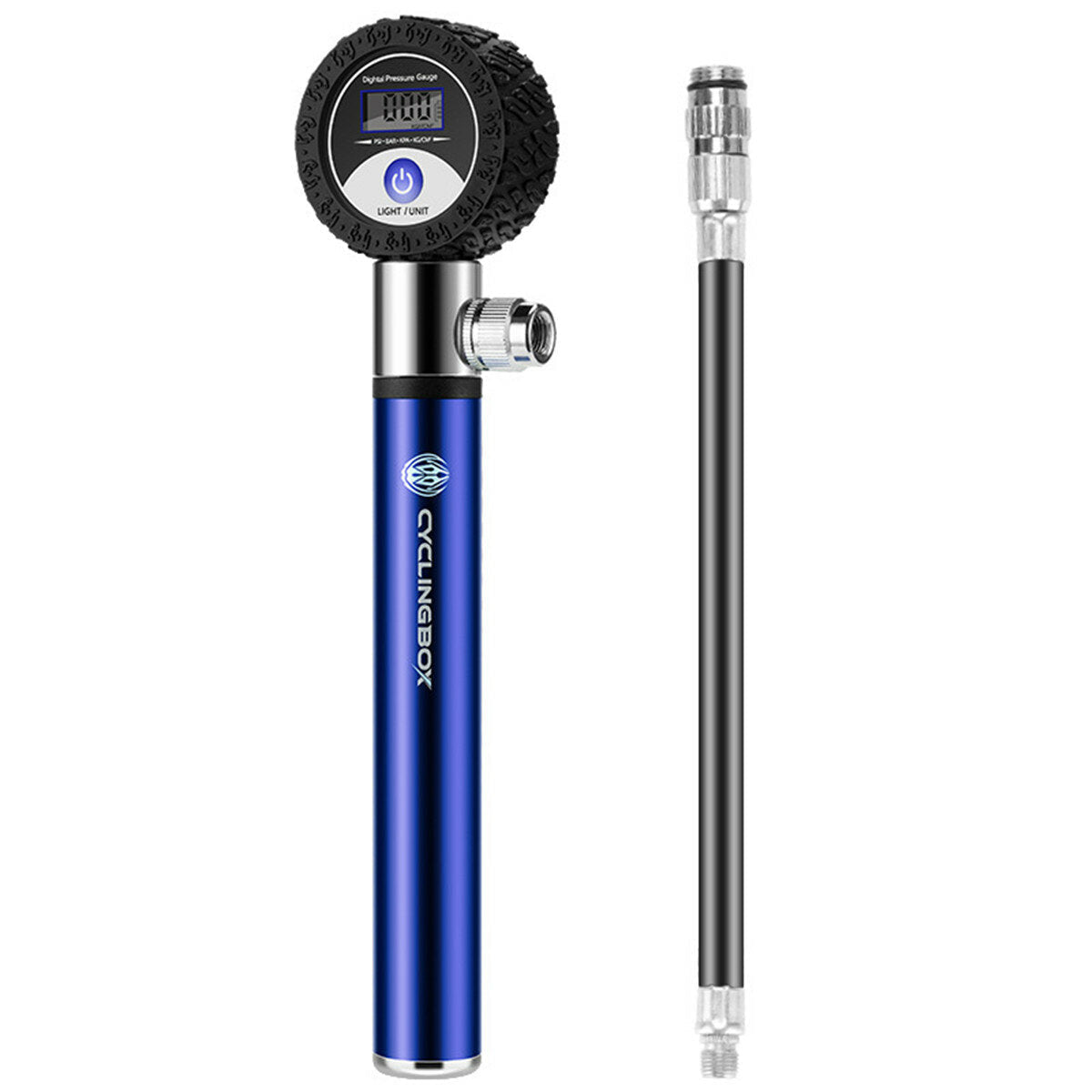 LCD Digital Tyre Inflator with Hose - Car & Motorcycle Air Pressure Gauge, PSI