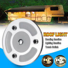 3W Touch Switch LED Car Roof Reading Light - Dimmable Day/Night Lamp for Caravans & Boats DC10-30V