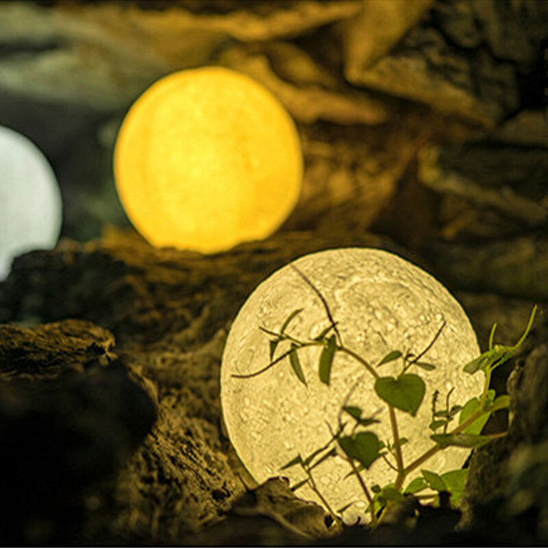 3D PVC Moon Light - Remote Dimming LED, USB Charging, Night Aroma Light