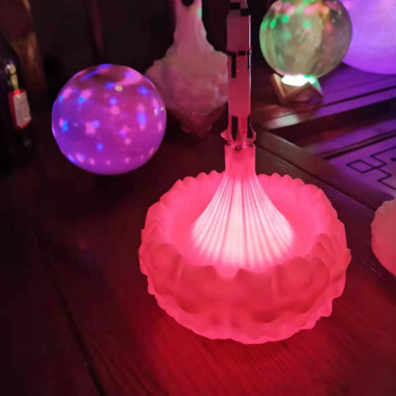 3D-Druck 16-farbige Saturn-Raketenlampe - USB-LED-Nachtlicht für Kinder, dimmbar mit Touch- und Fernbedienung