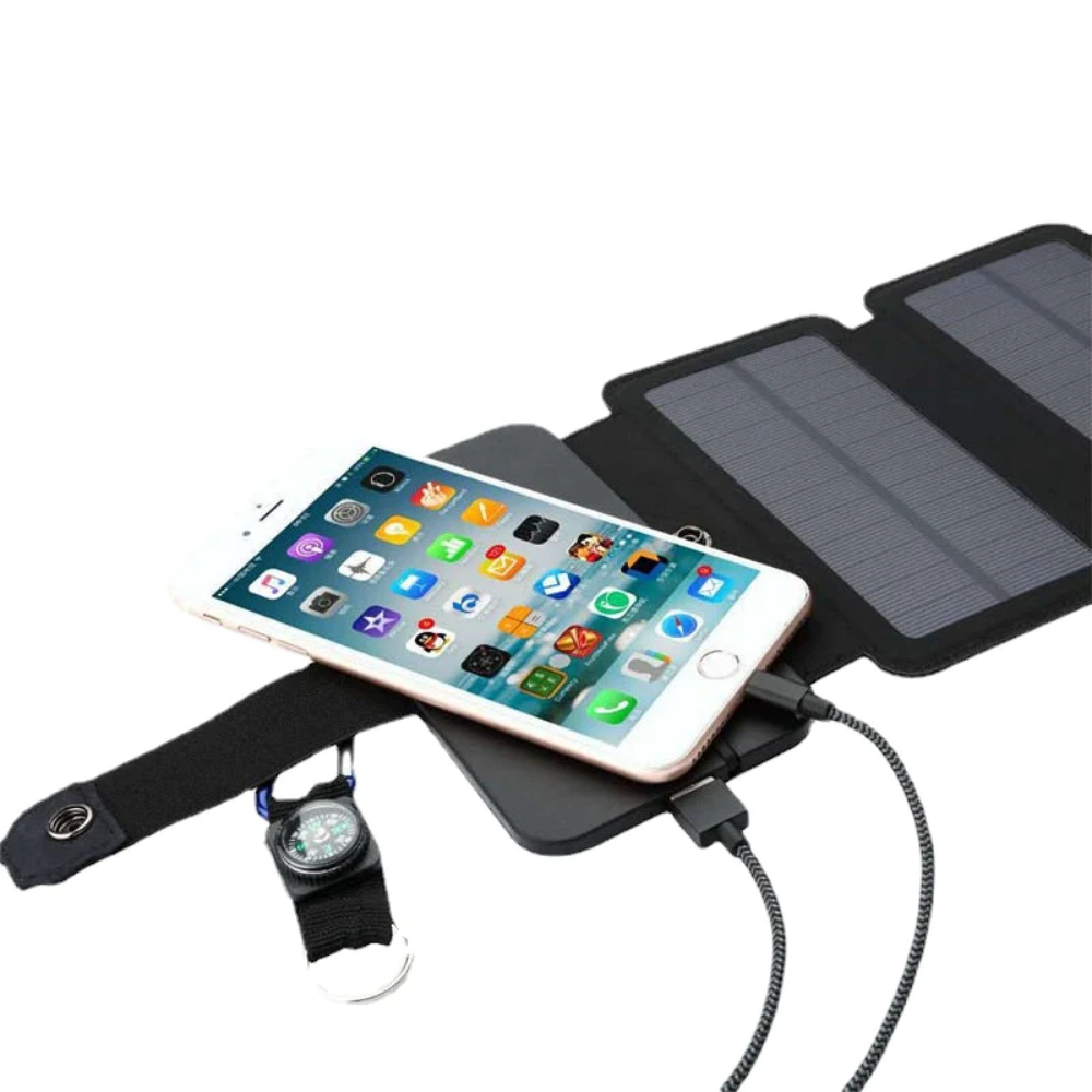 20W Portable Folding Solar Charger, 5V 2.1A USB Output, Outdoor Solar Panels for Phone Charging