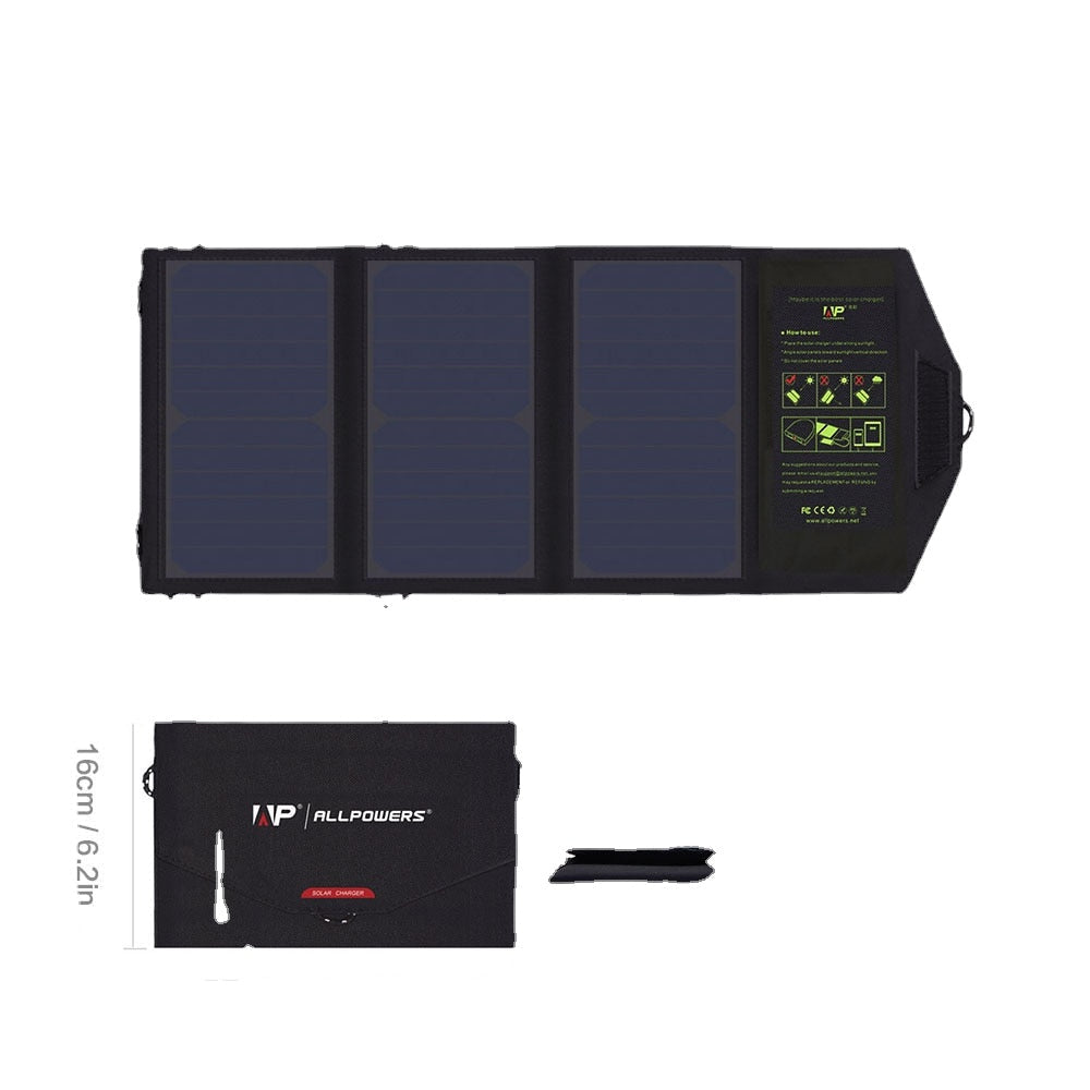 Portable 5V 21W Solar Panel Phone Charger with Dual USB for iPhone and Samsung