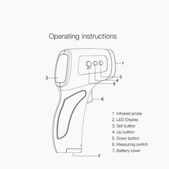 2-in-1 No-Touch Infrared Digital Thermometer with Fever Alarm for Body Surface