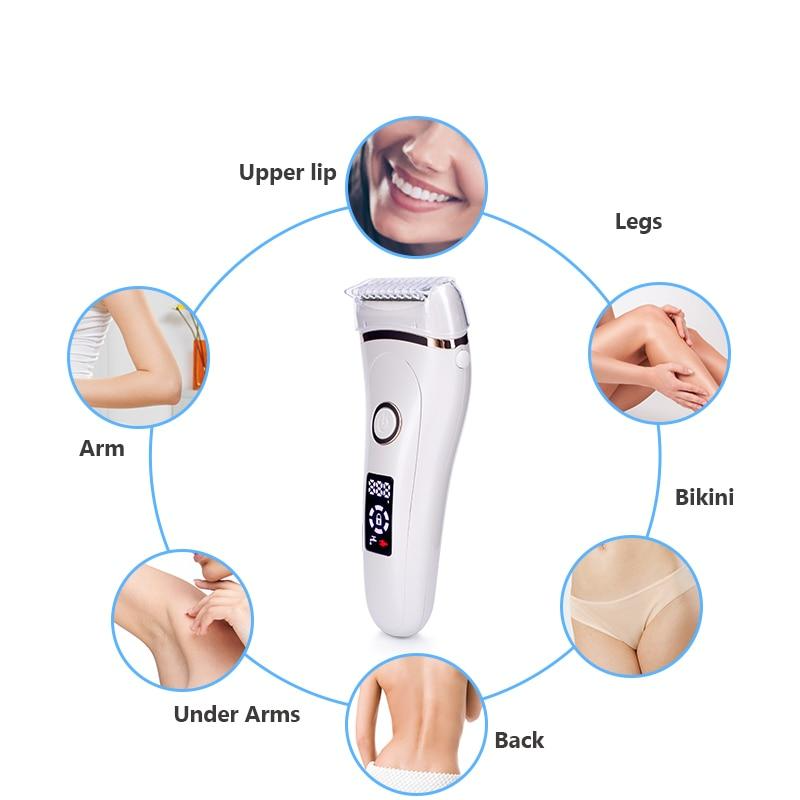 Painless Electric Razor for Women - USB Charging, Waterproof, LCD Display, Wet & Dry Use