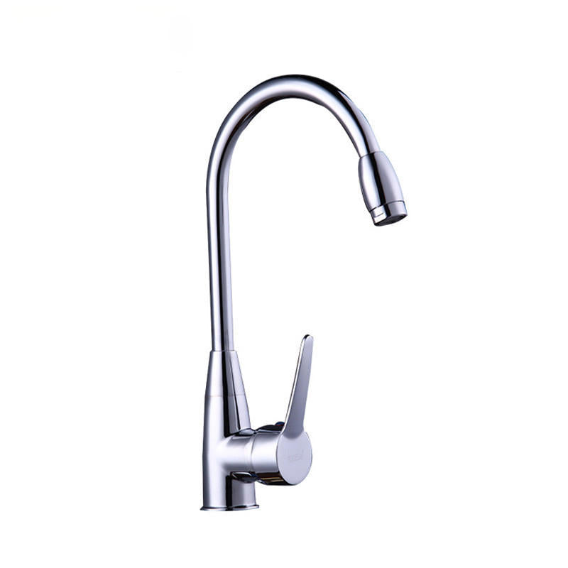 Red-crowned Crane Single Hole Hot & Cold High Curved Basin Kitchen Faucet