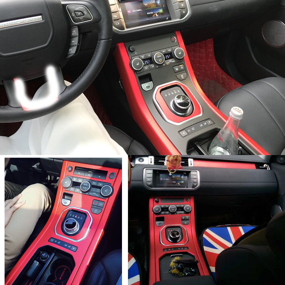 3D 5D Carbon Fiber Auto Interior Stickers for Land Rover Range Rover Evoque RHD Center Console Decals