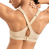 Adjustable Strap Wirefree Sports Bras for Women - High Impact, Plus Size, Full Coverage, Padded X-Back Fitness Gym Bras