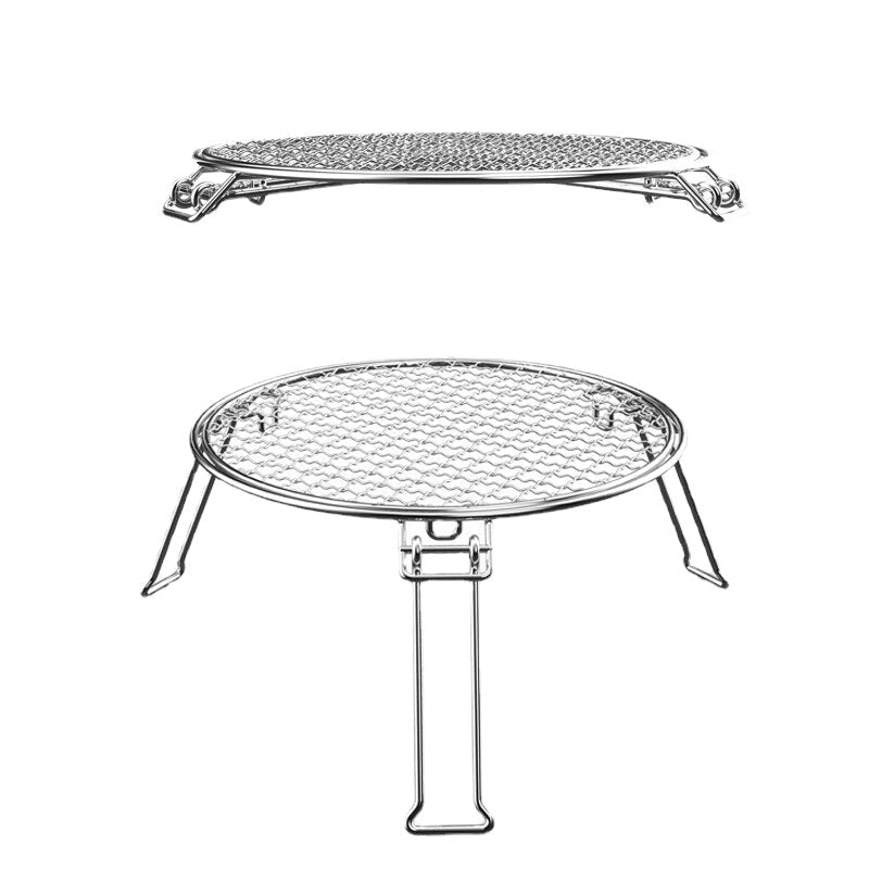 Portable Stainless Steel BBQ Grill - Folding Barbecue Plate for Camping & Outdoor Cooking Accessories