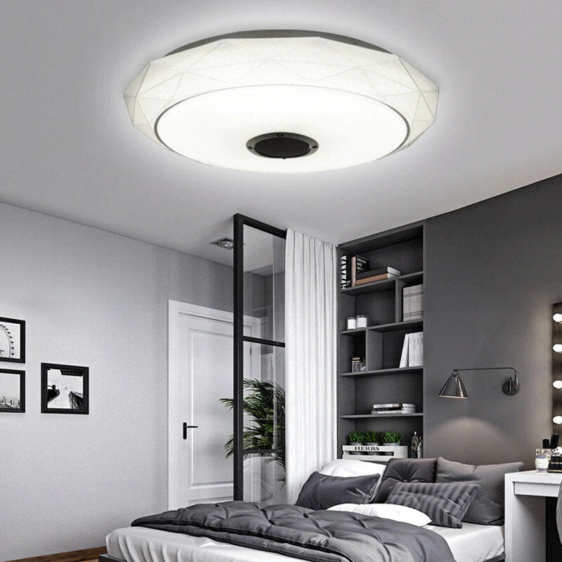 114 LED Music Ceiling Lamp with Remote Control for Bedroom, Living Room, Study - AC 180-265V