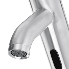 Brushed Stainless Steel Induction Faucet for Single Cold Basin, Hot and Cold Water