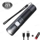 1400lm TIR Lens 200m Long Range Compact EDC Flashlight, Type-C USB Rechargeable, 21700 Battery